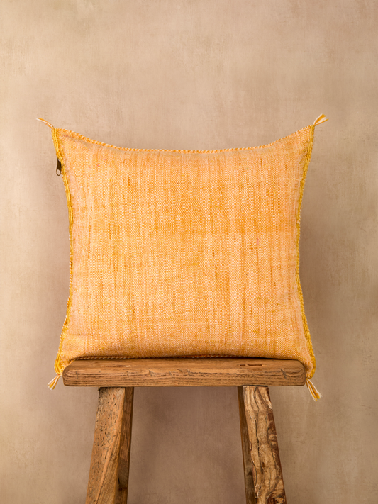 Luxury Cactus Silk Cushion - Sunshine Yellow