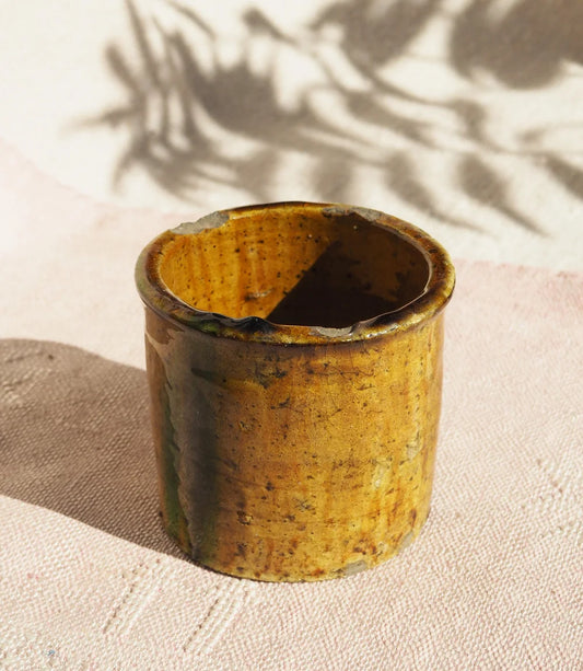Vintage Tamegroute Planter/Pot - Ochre