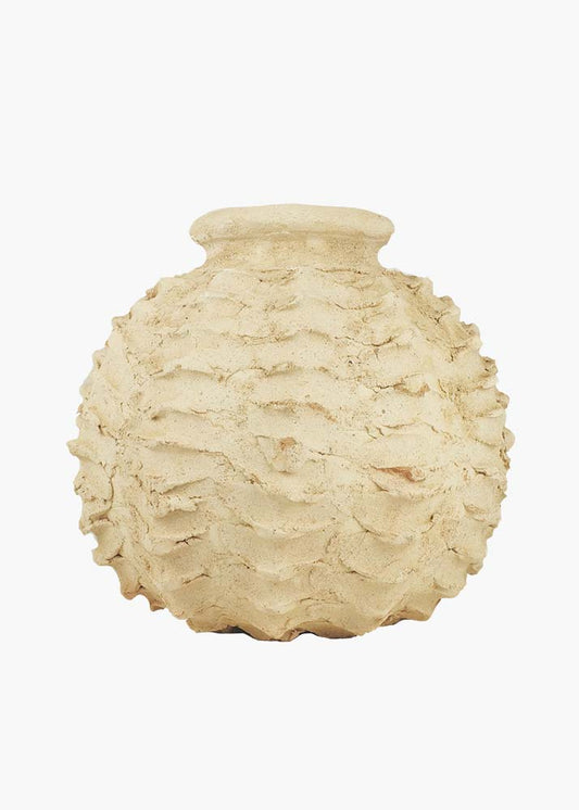 Unglazed Tamegroute Abstract Sea Urchin Sculptural Vase