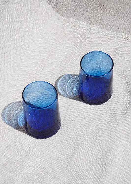 Recycled Moroccan Blue Tumbler/Highball Glass
