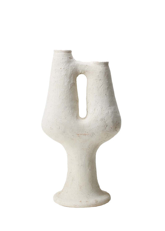 Unglazed Tamegroute La Derrière Candlestick Sculpture