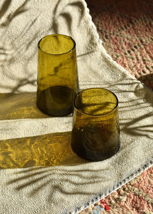 Recycled Moroccan Amber Tumbler/Highball Glass