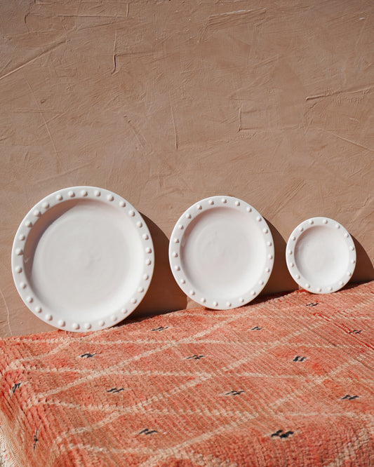 White Bobble Collection Dining Plates