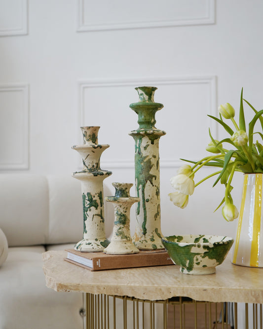 Vintage Splatter Design Tamegroute x Puglia Candlestick Holder