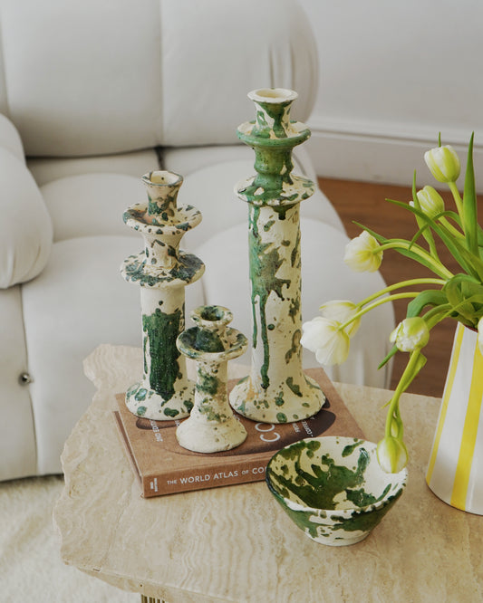Vintage Splatter Design Tamegroute x Puglia Candlestick Holder
