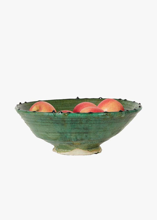 Vintage Tamegroute Green Large Fruit Bowl