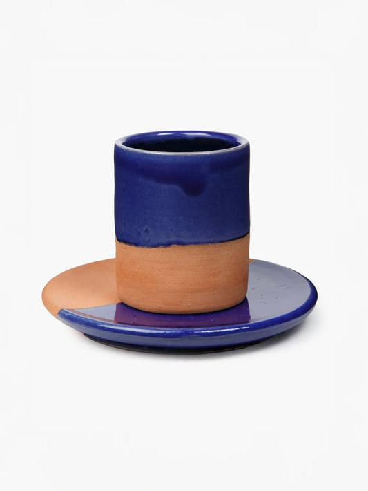 Moroccan Handmade Latte Cup and Saucer 10oz