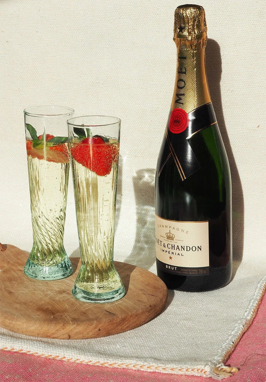 Recycled Moroccan Clear Twist Design Champagne Flute