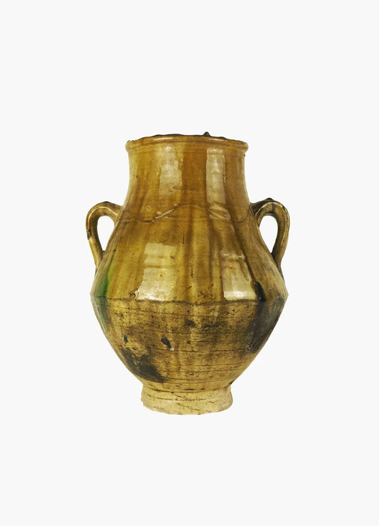 Vintage Tamegroute Two Earring Vase - Ochre