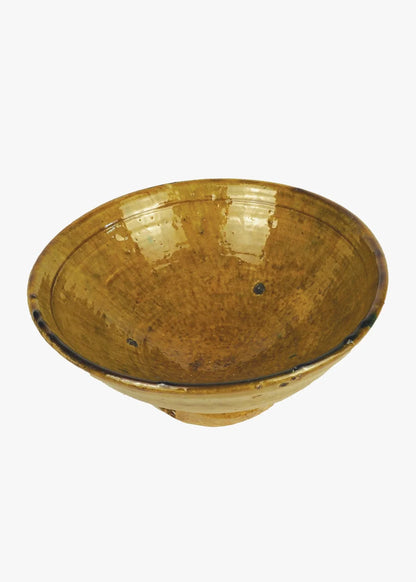 Vintage Tamegroute Ochre Large Fruit Bowl
