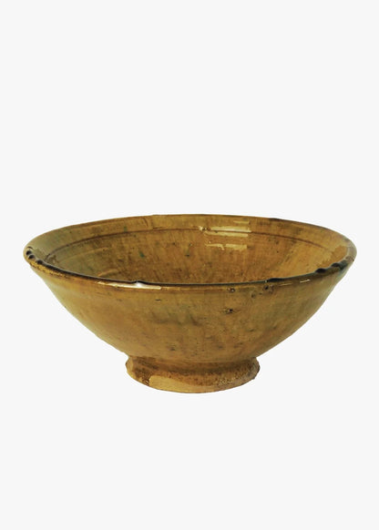 Vintage Tamegroute Ochre Large Fruit Bowl